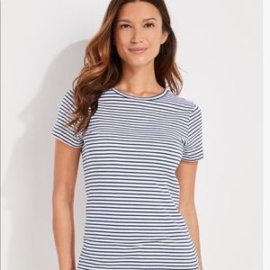 Vineyard Vines Simple Crewneck White/Navy Striped Short Sleeve Tee